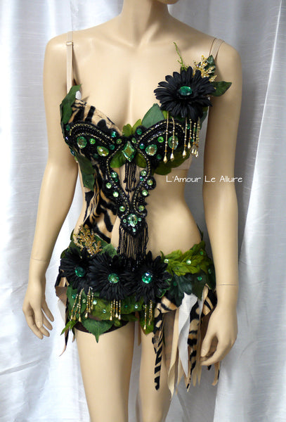 In to the Jungle Forest Tiger Monokini Costume