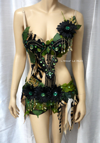 In to the Jungle Forest Tiger Monokini Costume