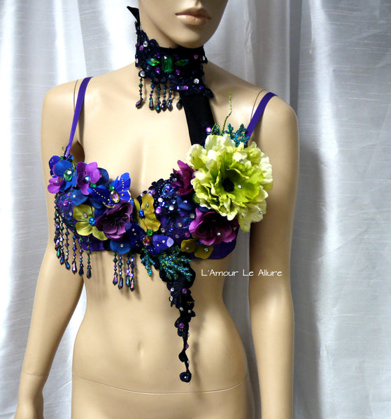 Dark Fairy Rave Bra with Choker Dance Halloween