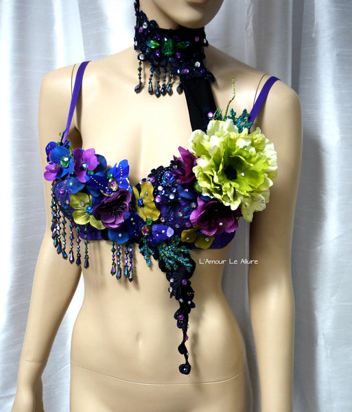 Dark Fairy Rave Bra with Choker Dance Halloween