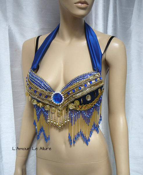 Electric Blue and Gold Gypsy Bra