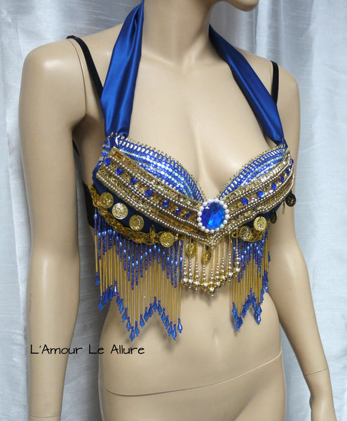 Electric Blue and Gold Gypsy Bra