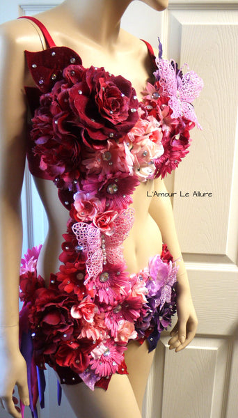 Red Pink Valentines Day Cupid Fairy Monokini Costume