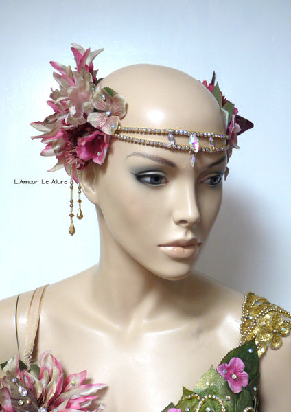 Golden Spring Fairy Goddess Flower Crown Halloween Costume Headband Headpiece Rave