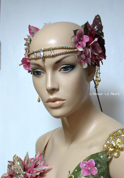 Golden Spring Fairy Goddess Flower Crown Halloween Costume Headband Headpiece Rave