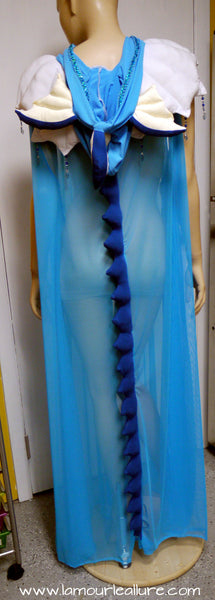 Vaporeon Water Dragon Ear Cape Robe Cosplay Costume