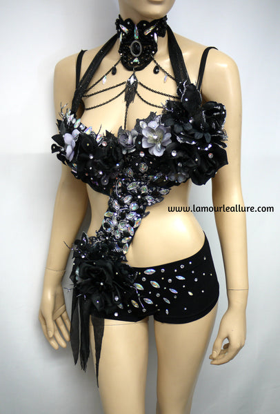 Black Diamond Fairy Monokini Bra and Shorts Costume