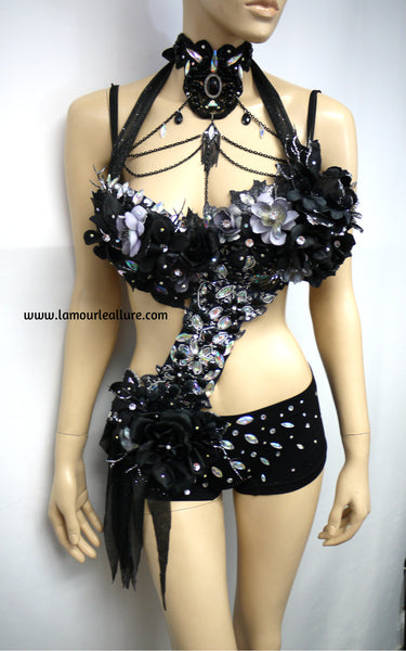 Black Diamond Fairy Monokini Bra and Shorts Costume