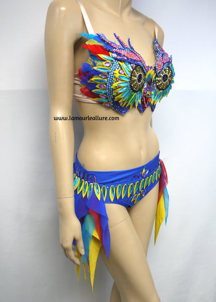 EDC Electric Daisy Carnival Owl Bra and Shorts Costume