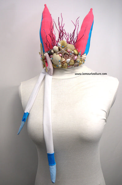 Mermaid Sylveon Ears Crown with Seashell Detailing