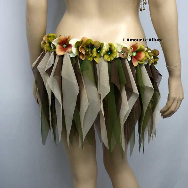 Woodland Green Gypsy Forest Fairy Cosplay Dance Costume Rave Bra Halloween