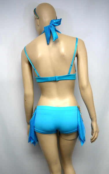 Princess Jasmine Cosplay Dance Costume Rave Bra and Shorts Halloween Comicon