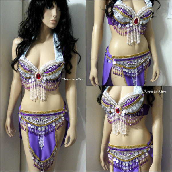 Espeon Gypsy Bra and Skirt Cosplay Dance Costume Rave Halloween Burlesque Show Girl