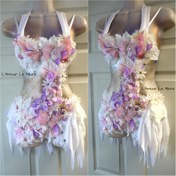 Pink Lavender Frosted Winter Fairy Monokini Costume