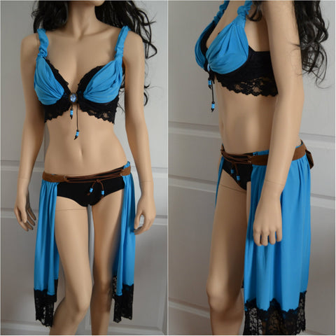 Final Fantasy Rinoa Bra and Bottom Cosplay Dance Costume Rave Halloween