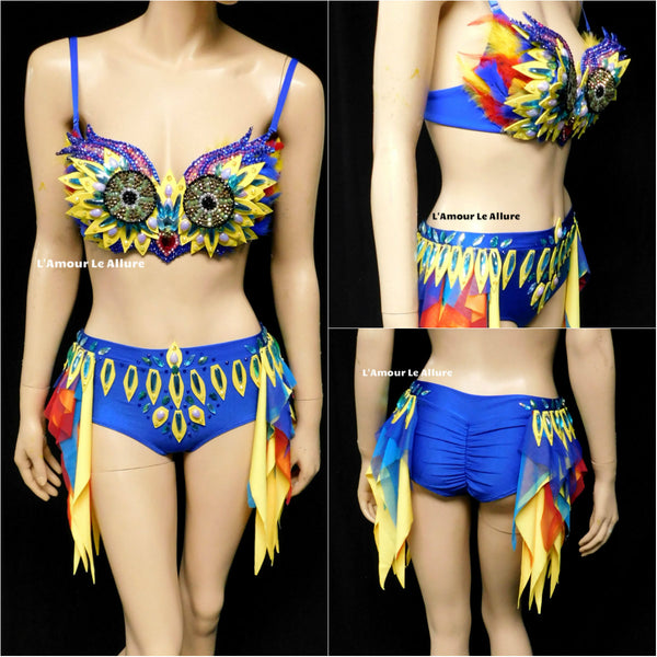 EDC Electric Daisy Carnival Owl Bra and Shorts Costume