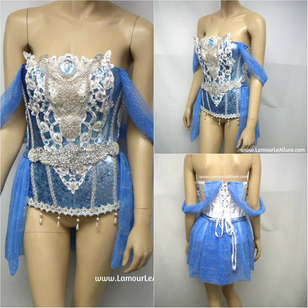 Princess Cinderella Corset with Skirt Cosplay Dance Halloween Costume