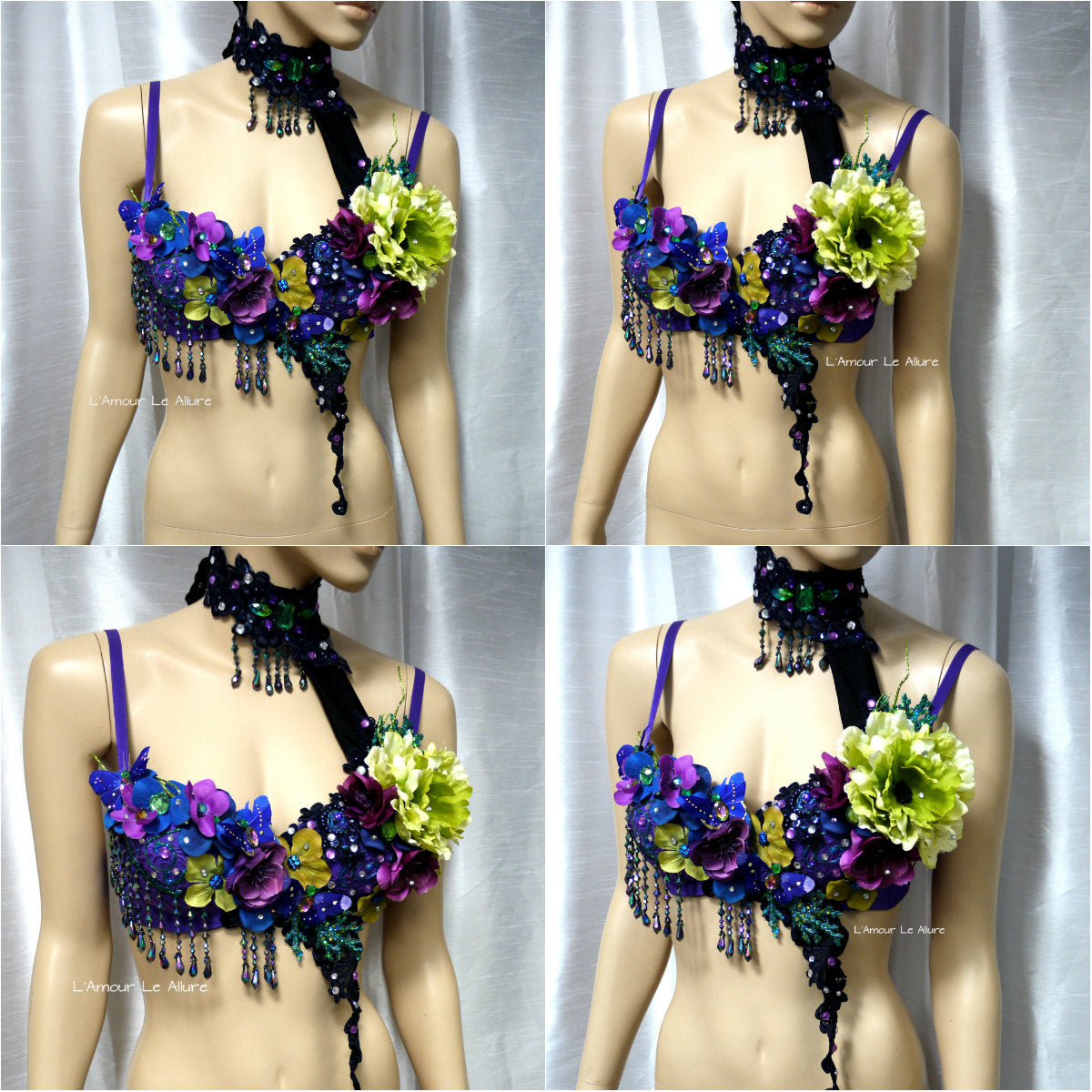 Dark Fairy Rave Bra with Choker Dance Halloween