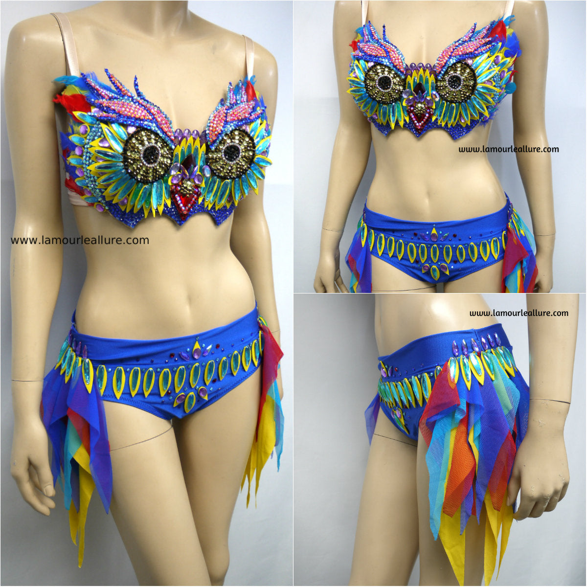 EDC Electric Daisy Carnival Owl Bra and Shorts Costume