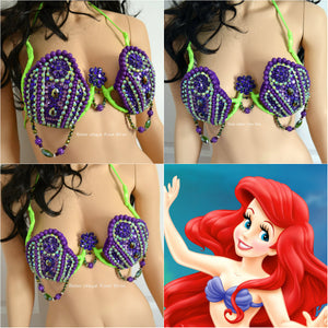 Ready to Ship 34B/32C - Princess Ariel Mermaid Samba Carnival Top