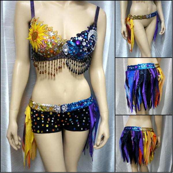 Sun and Moon bra and Half Skirt Dance Halloween Costume