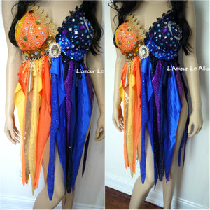 Galaxy Sun and Moon Baby Doll Rave Bra Dress