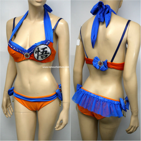 Ready to Ship 34B Medium - Dragon Ball Z Goku Cosplay Dance Costume with Ruffles