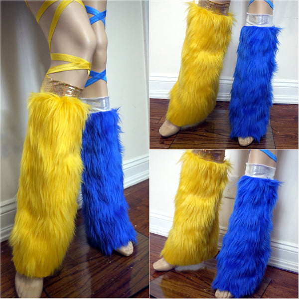 Sun and Moon Leg Warmers Fluffies Fur Dance Halloween Costume Accessories