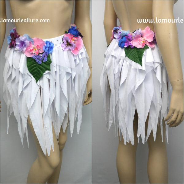 Iridescent Pink and Purple Flower Fairy Bra and Skirt Costume Dance Rave Halloween