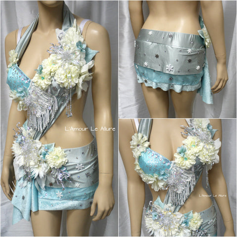 Winter Fairy Monokini Bra Costume Cosplay Dance Rave Bra Halloween