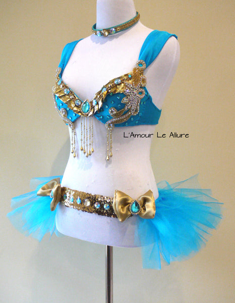 Princess Jasmine Cosplay Dance Costume Rave Bra Halloween Comicon