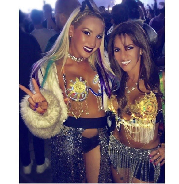 LED Sun and Moon Beaded Samba Rave Carnival Top