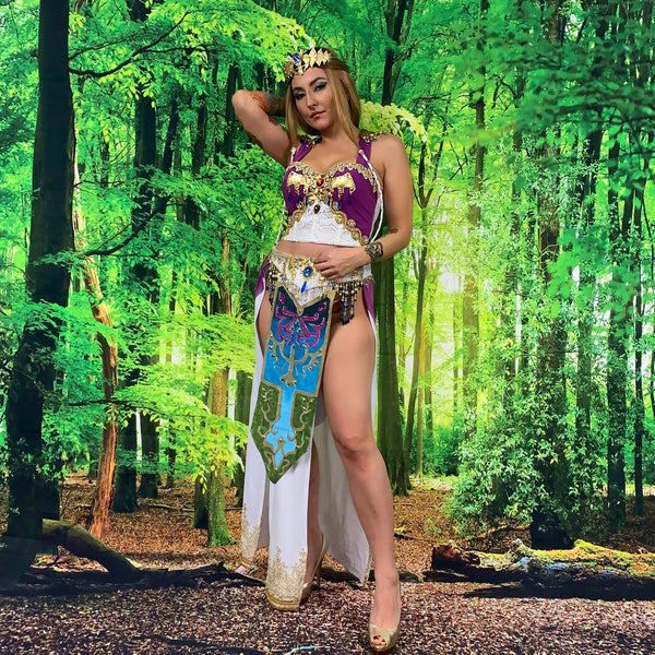 Legend of Zelda Bustier and Belly Dancer Skirt Cosplay Dance Costume Rave Halloween