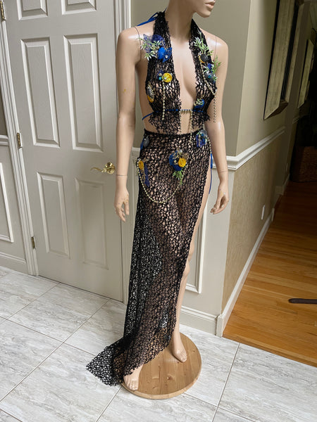 Dark Siren Of The Sea with long netted skirt